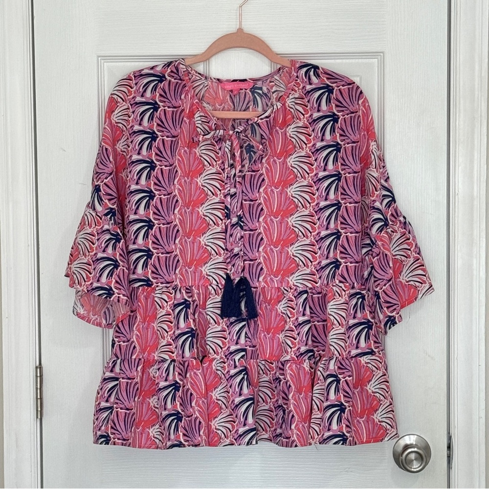 Simply Southern Pink and Blue Patterned Top